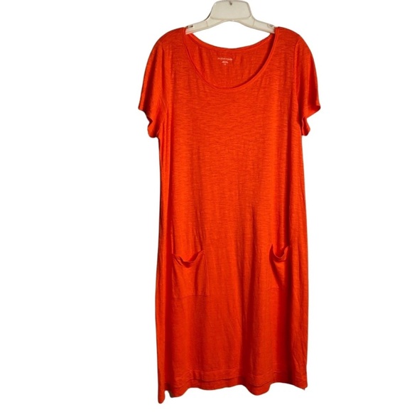 Eileen Fisher Orange Sheath Dress with Dolman Sleeves - Picture 2 of 8